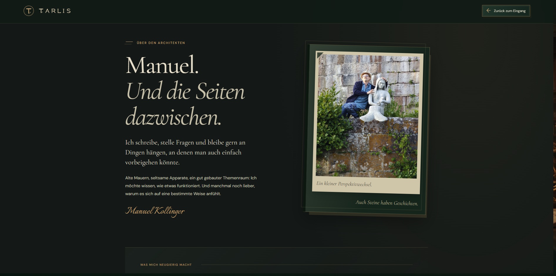 TARLIS: Über den Architekten · Desktop